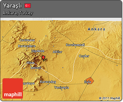 Physical 3D Map of Yaraşlı