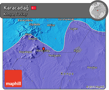 Political 3D Map of Karacadağ