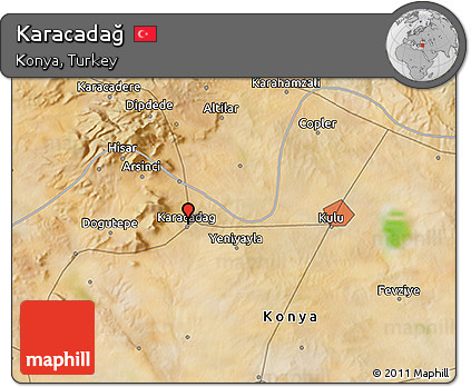 Satellite 3D Map of Karacadağ