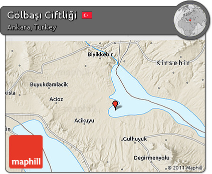 Shaded Relief 3D Map of Gölbaşı Ciftliği