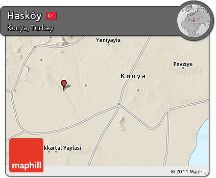 Shaded Relief 3D Map of Hasköy