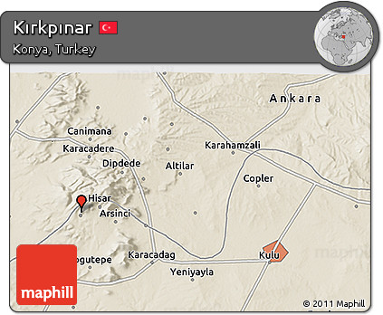 Shaded Relief 3D Map of Kırkpınar