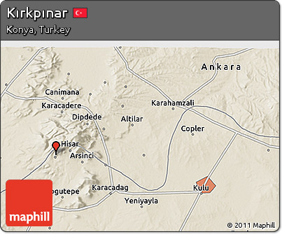 Shaded Relief 3D Map of Kırkpınar