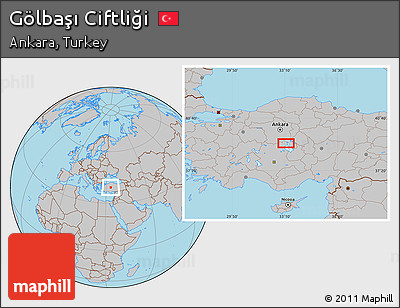 Gray Location Map of Gölbaşı Ciftliği