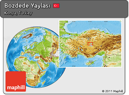 Physical Location Map of Bozdede Yaylası