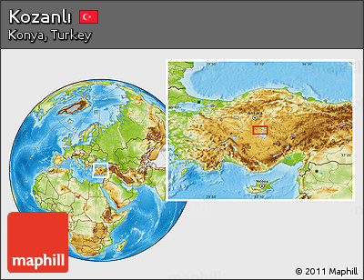 Physical Location Map of Kozanlı