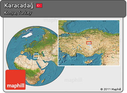 Satellite Location Map of Karacadağ