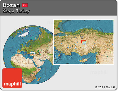 Satellite Location Map of Bozan