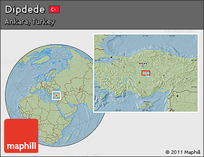 Savanna Style Location Map of Dipdede, hill shading