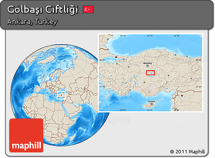 Shaded Relief Location Map of Gölbaşı Ciftliği