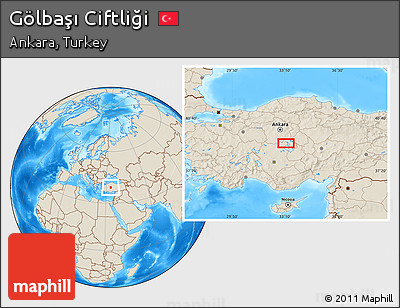 Shaded Relief Location Map of Gölbaşı Ciftliği