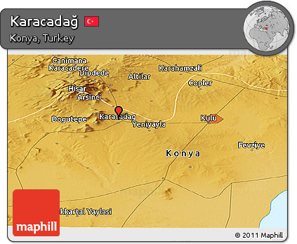 Physical Panoramic Map of Karacadağ