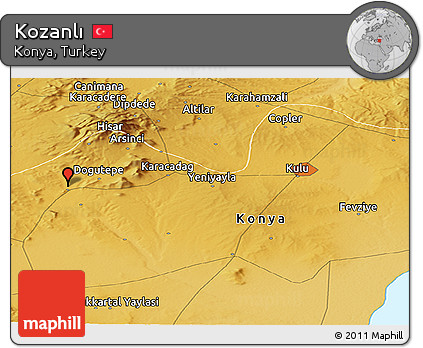 Physical Panoramic Map of Kozanlı