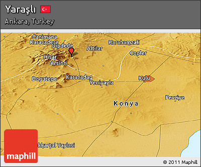 Physical Panoramic Map of Yaraşlı