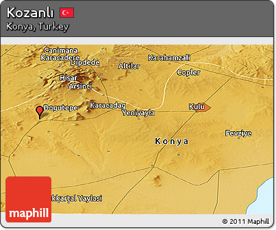 Physical Panoramic Map of Kozanlı
