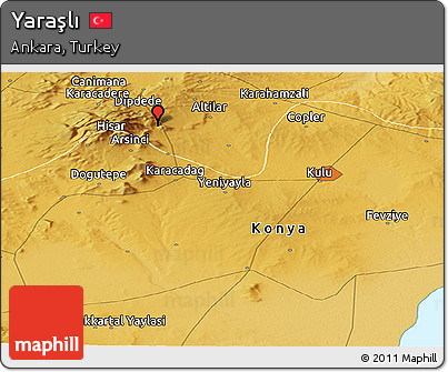Physical Panoramic Map of Yaraşlı