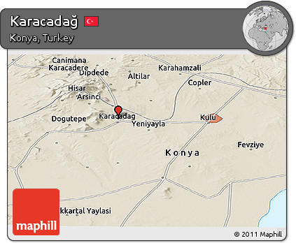 Shaded Relief Panoramic Map of Karacadağ