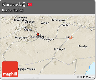 Shaded Relief Panoramic Map of Karacadağ