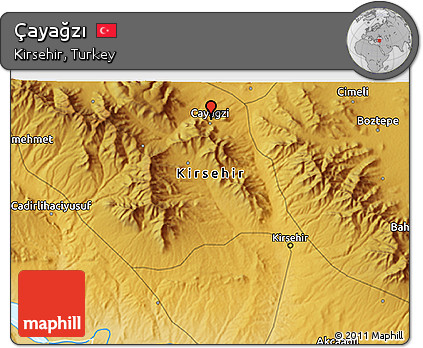 Physical 3D Map of Çayağzı