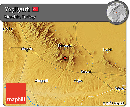 Physical 3D Map of Yeşilyurt