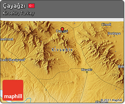 Physical 3D Map of Çayağzı