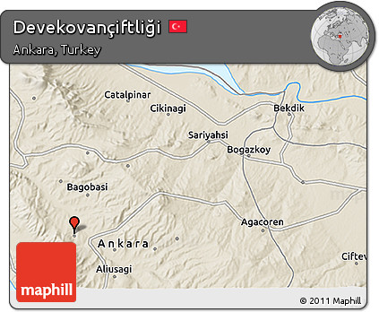 Shaded Relief 3D Map of Devekovançiftliği