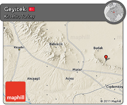 Shaded Relief 3D Map of Geyicek