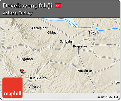 Shaded Relief 3D Map of Devekovançiftliği
