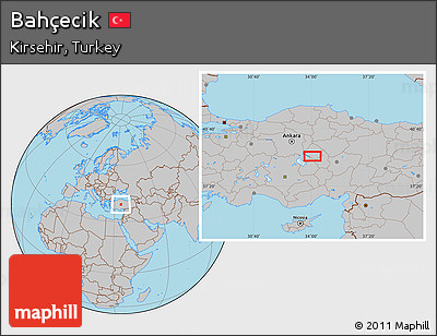 Gray Location Map of Bahçecik