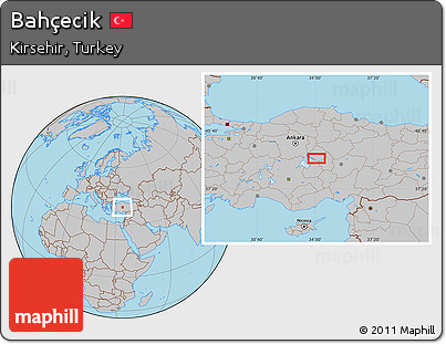 Gray Location Map of Bahçecik