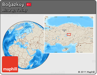 Shaded Relief Location Map of Boğazköy