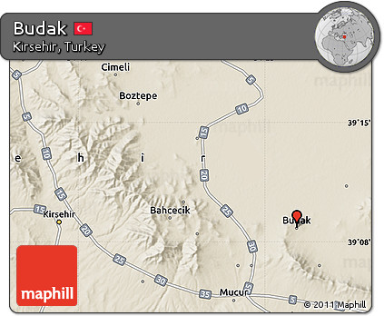 Shaded Relief Map of Budak