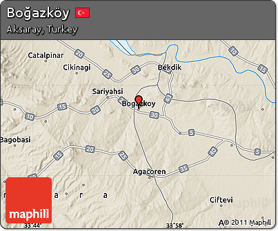 Shaded Relief Map of Boğazköy