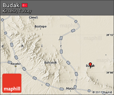 Shaded Relief Map of Budak