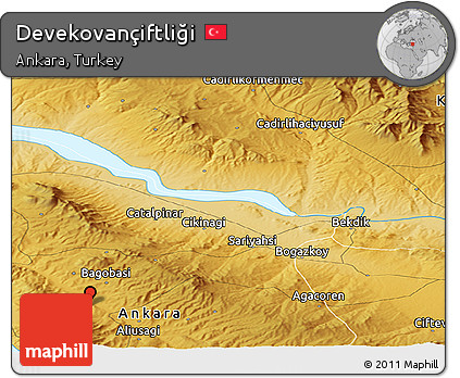 Physical Panoramic Map of Devekovançiftliği