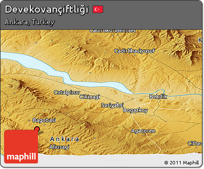 Physical Panoramic Map of Devekovançiftliği