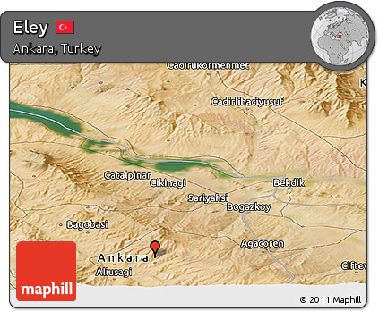 Satellite Panoramic Map of Eley