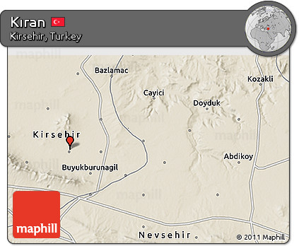 Shaded Relief 3D Map of Kıran