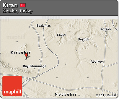 Shaded Relief 3D Map of Kıran