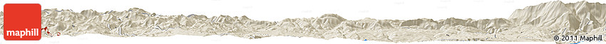 Shaded Relief Horizon Map of the Area around 39° 3' 25" N, 38° 19' 30" E