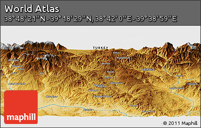 Physical Panoramic Map of the Area around 39° 3' 25" N, 39° 10' 29" E