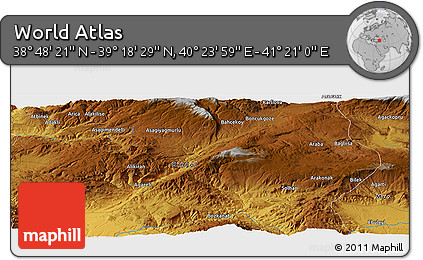 Physical Panoramic Map of the Area around 39° 3' 25" N, 40° 52' 30" E