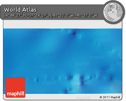 Physical 3D Map of the Area around 39° 3' 25" N, 40° 43' 30" W