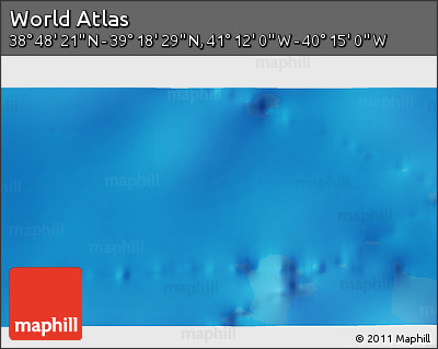 Physical 3D Map of the Area around 39° 3' 25" N, 40° 43' 30" W