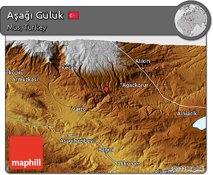 Physical 3D Map of Aşağı Gülük