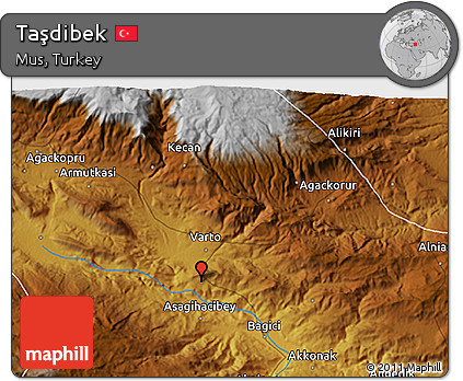 Physical 3D Map of Taşdibek