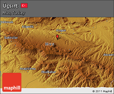Physical 3D Map of Üçsırt