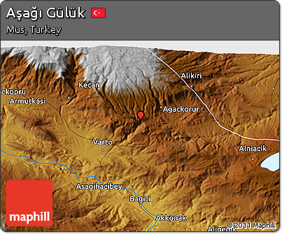 Physical 3D Map of Aşağı Gülük