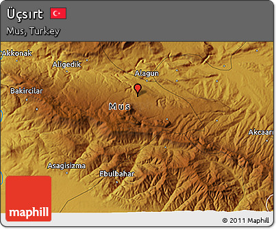 Physical 3D Map of Üçsırt