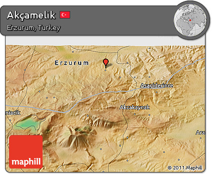 Satellite 3D Map of Akçamelik